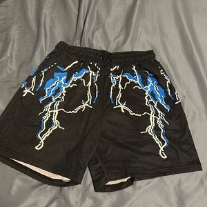 Black Shein Lightning design shorts